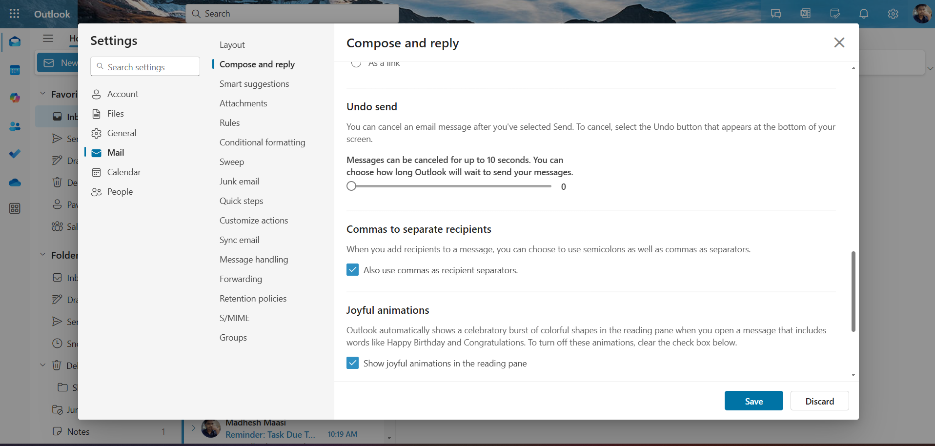 Undo a Sent Message in Outlook