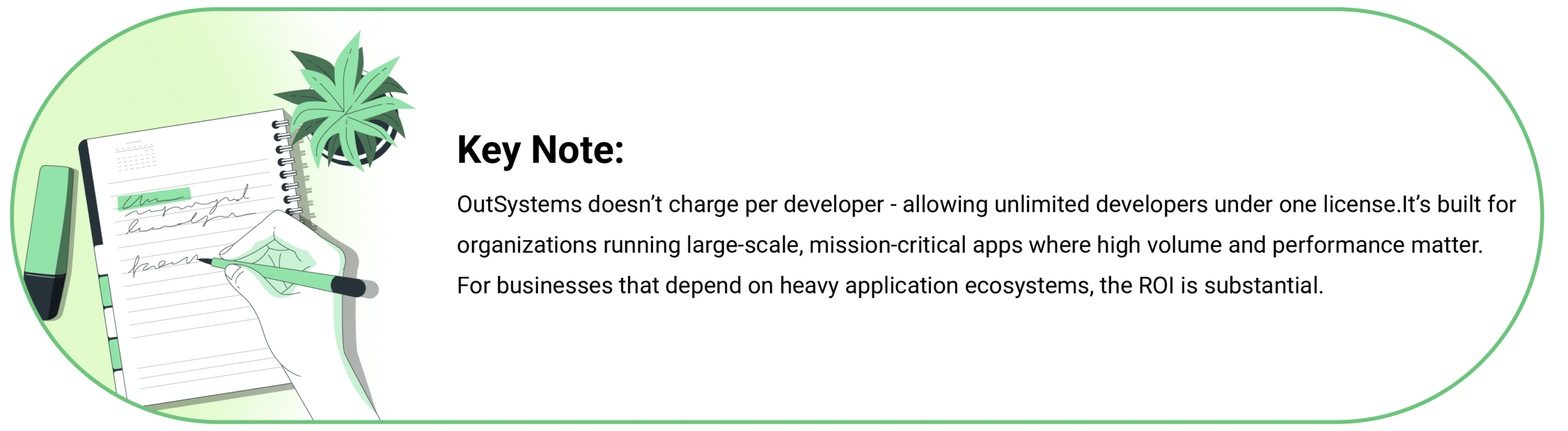 Image represents key notes of Outsystem