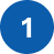 Blue circular icon with a white number 1 and cursor overlay